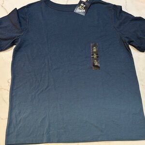 Art Class Ombre Tee Short Sleeve Navy Blue Cotton Poly Blend Girls XL 14 NWT